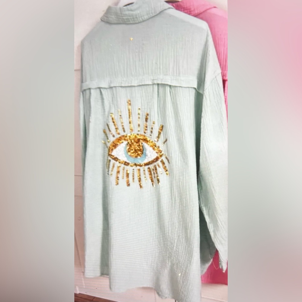 Evil Eye Gauze Cotto Shirt